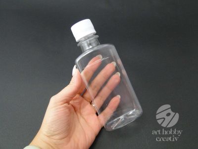 Flacon PET plat transparent cu capac filetat - 200ml