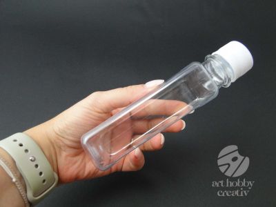 Flacon PET plat transparent cu capac filetat - 200ml