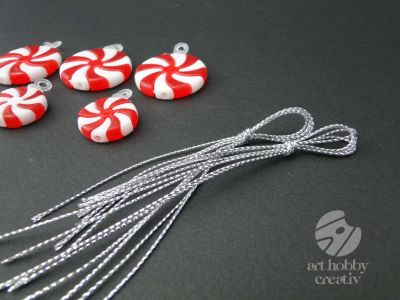 Decor bomboana rasucita de Craciun set/6buc