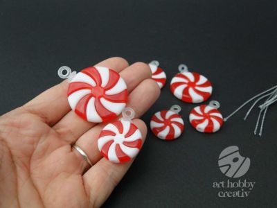 Decor bomboana rasucita de Craciun set/6buc