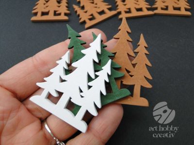 Figurine mini din lemn - bradulet set/24buc