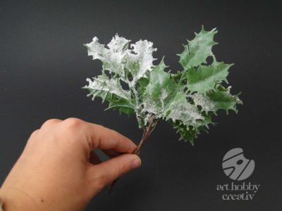Crenguta decor cu zapada artificiala 18cm