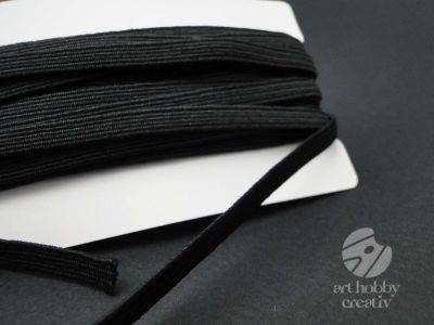 Banda elastica lata negru - 6mm/5m