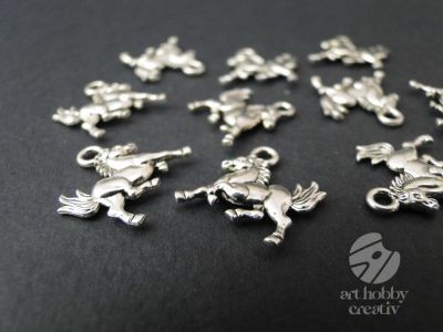 Charm argintiu - cal 1,7cm - set/10buc