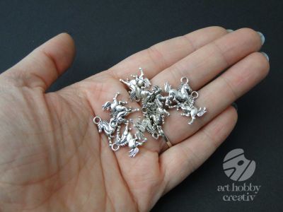 Charm argintiu - cal 1,7cm - set/10buc