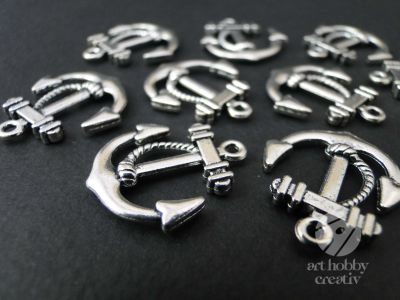 Charm argintiu - ancora 2,5cm - set/10buc