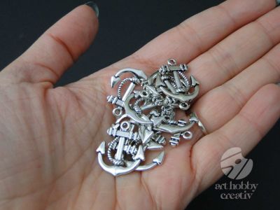 Charm argintiu - ancora 2,5cm - set/10buc