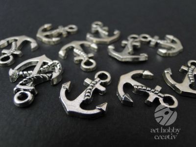 Charm argintiu - ancora 1,5cm - set/10buc