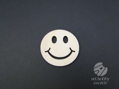 Figurina lemn - Smiley 5cm