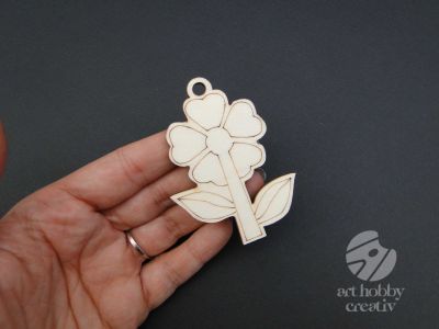 Figurina lemn - floare 7cm