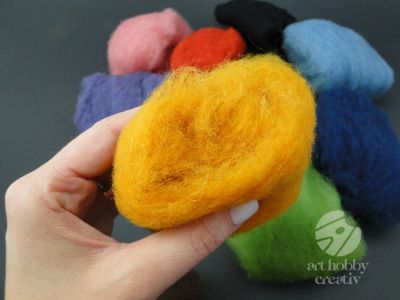 Lana natur color pentru paslare 50 gr - set/10culori