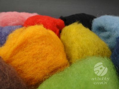 Lana natur color pentru paslare 50 gr - set/10culori