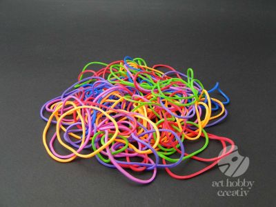 Elastic inele - culori fluo asortate - set/50gr