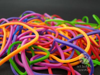 Elastic inele - culori fluo asortate - set/50gr