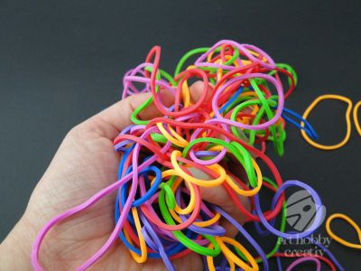 Elastic inele - culori fluo asortate - set/50gr