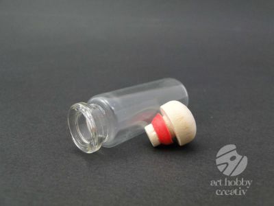 Sticluta mini cu dop din lemn si garnitura cauciuc 50mm