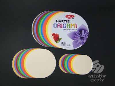 Hartie origami rotunda - dif. marimi set/100buc