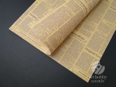 Hartie ambalaj Kraft - ziar vintage maro/mov 70x50cm 