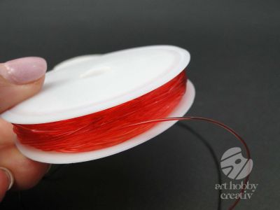 Damil elastic 0,7mm/9m - negru/rosu