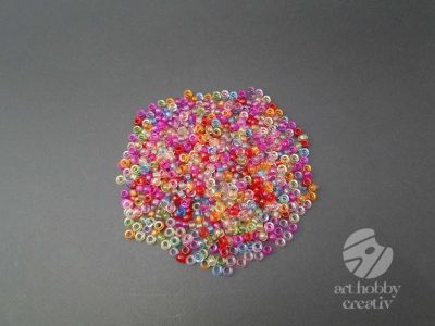 Margele colorate din plastic - transparente - 100gr