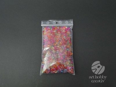Margele colorate din plastic - transparente - 100gr