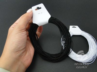 Snur elastic negru/alb - 1mm/18m