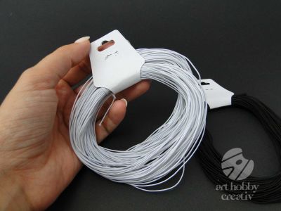 Snur elastic negru/alb - 1mm/18m