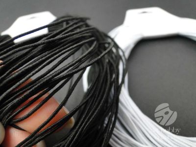 Snur elastic negru/alb - 1mm/18m