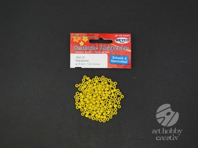 Margele lemn rotunde - galben Ø4mm set/165buc