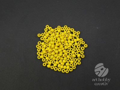 Margele lemn rotunde - galben Ø4mm set/165buc