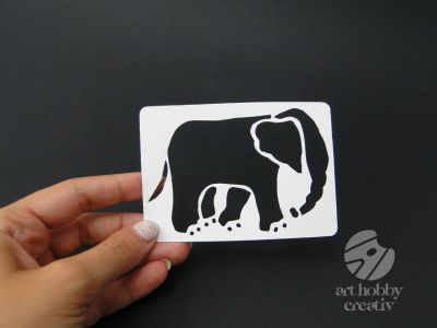 Sablon flexibil autoadeziv - elefant 10cm