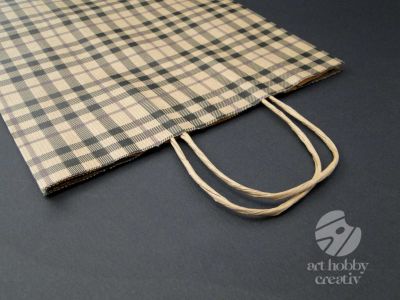 Sacosa cadou cu patratele maro 25x31cm