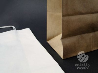 Sacose din hartie kraft 30cm alb/natur
