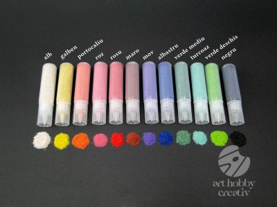 Nisip decor color in flaconase set/12 culori x 70gr