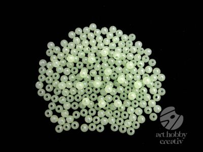Margele plastic verde fosforescente Ø8mm - 50gr/pach