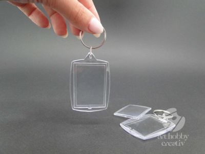 Breloc transparent - dreptunghiular 6cm