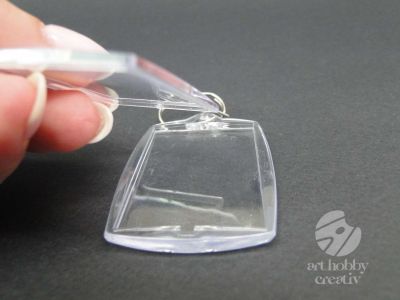 Breloc transparent - dreptunghiular 6cm