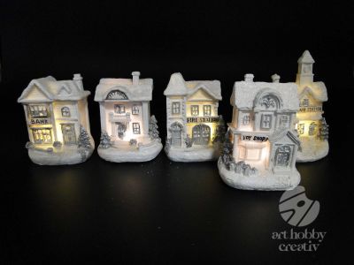 Casuta decor iluminat din interior - dif. modele