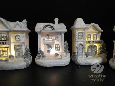 Casuta decor iluminat din interior - dif. modele