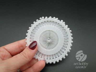 Ace cu cap din plastic alb 3,5cm - set/40buc