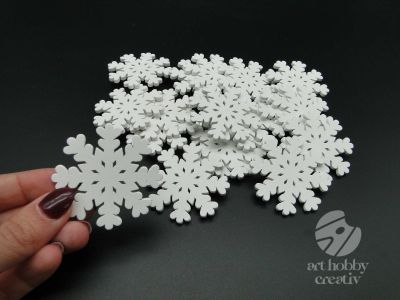 Figurine din lemn - fulgi de zapada 5cm set/18buc