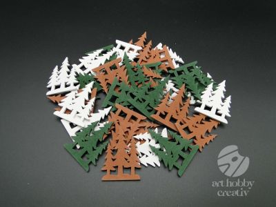 Figurine mini din lemn - bradulet set/24buc