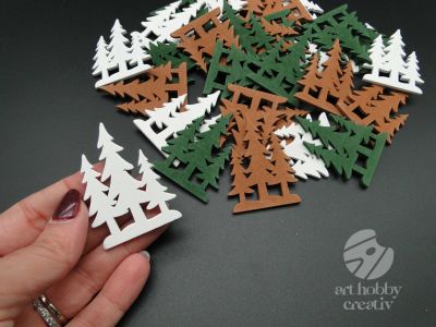 Figurine mini din lemn - bradulet set/24buc