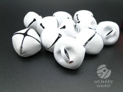 Clopotel sferic rosu/alb - 2,5cm set/12buc