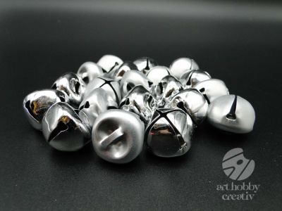 Clopotel sferic argintiu - 2cm set/20buc