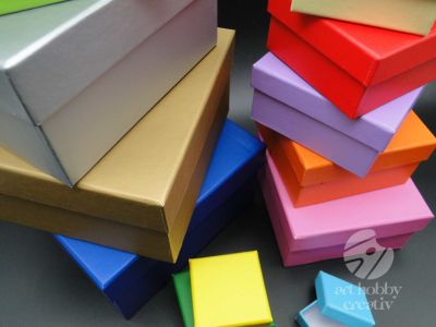 Cutii carton patrate - color set/12buc