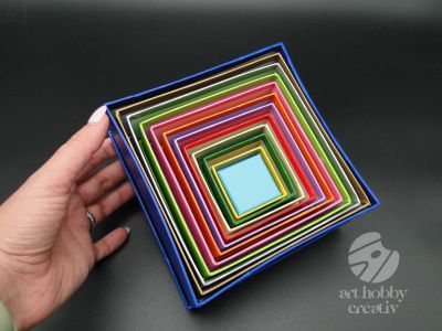 Cutii carton patrate - color set/12buc