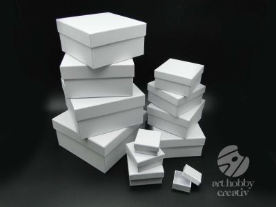 Cutii carton patrate - alb set/12buc