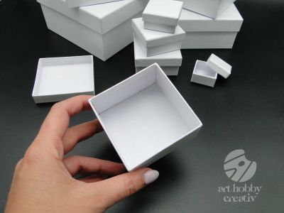 Cutii carton patrate - alb set/12buc