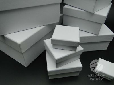 Cutii carton patrate - alb set/12buc